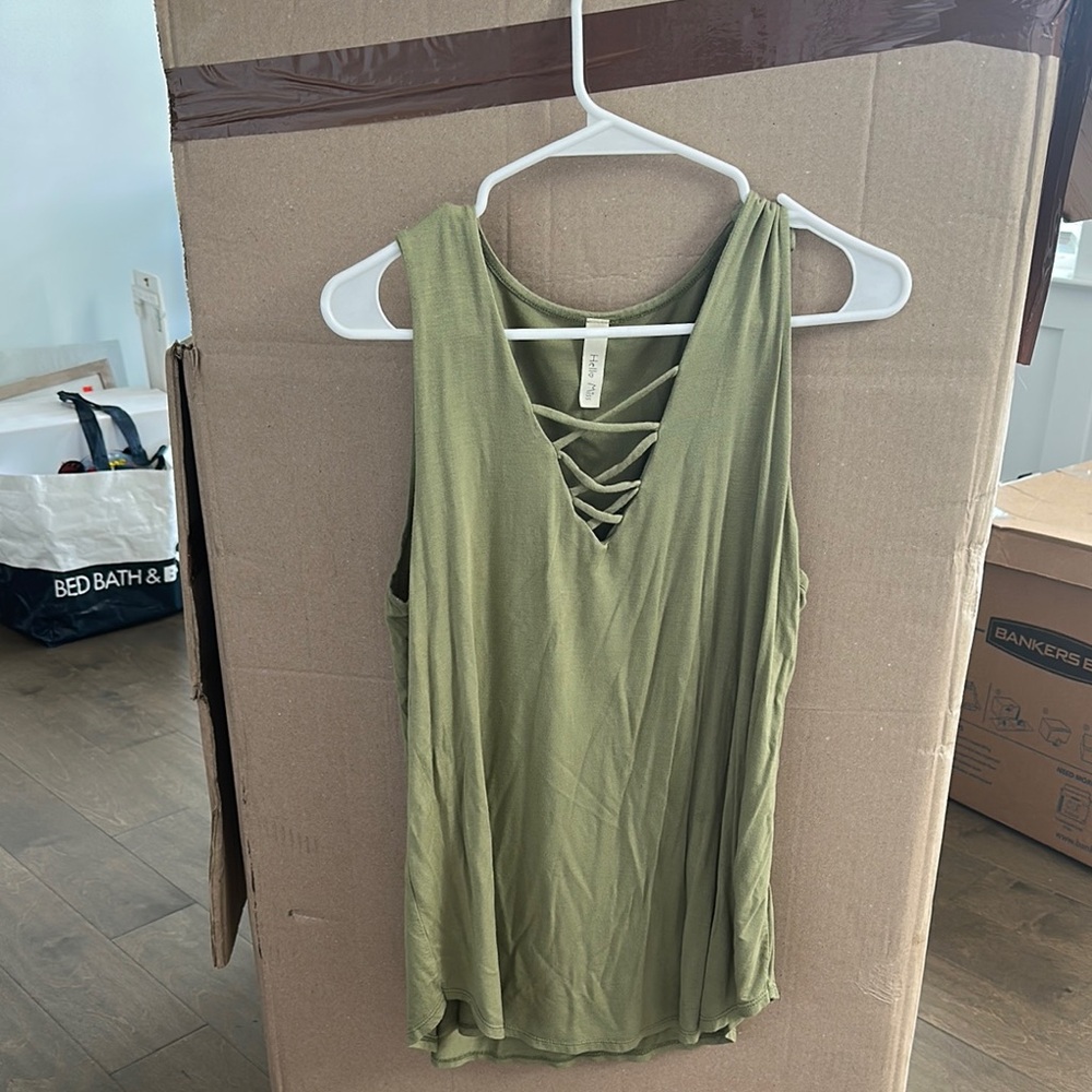 Olive Green Sleeveless Tank